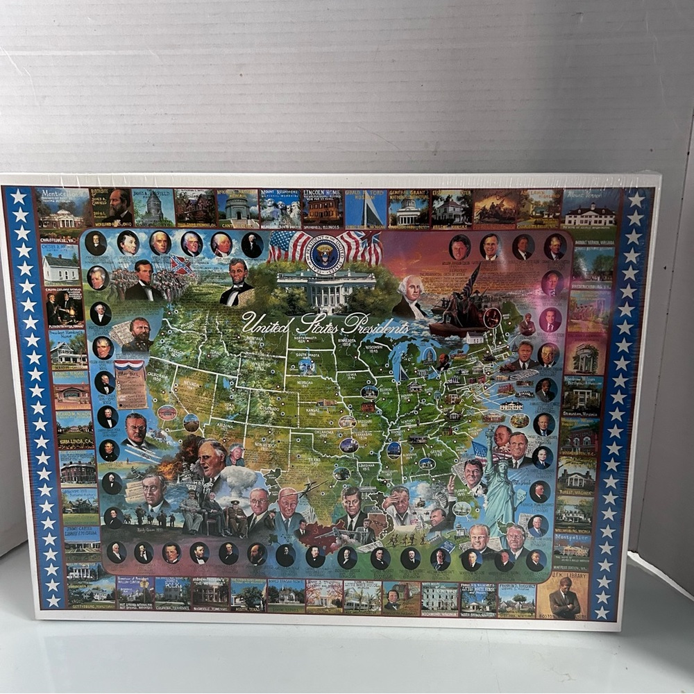 White mountains United States Presidents 1000 pieces interlocking Puzzle NIB